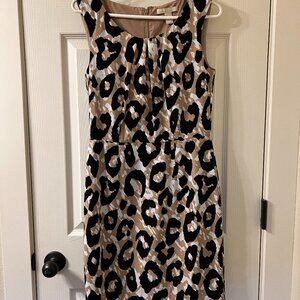 Banana Republic Animal Print Sleeveless Midi Dress